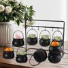 3/6/9Pcs Trick Or Treat Candy Bucket with Handle & Holder Witches Decorative Pot Multi-function Cauldron Candy Bowl Party Favors