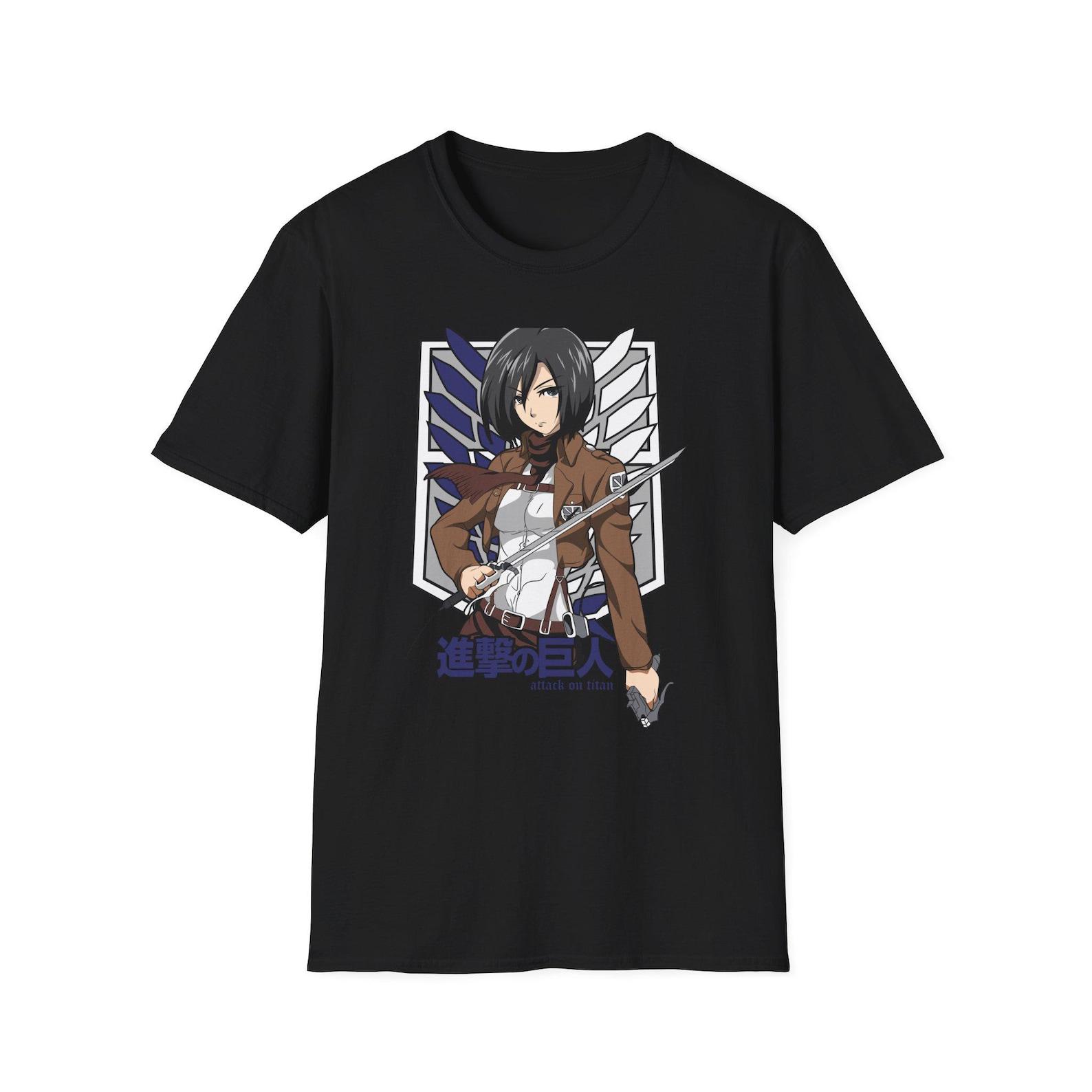 Mikasa Ackerman Illustration T-Shirt | Attack on Titan Emblem M