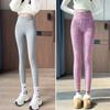 Purple cloud velvet thermal pants autumn and winter women wear high-waisted cotton pants extra thick velvet leggings