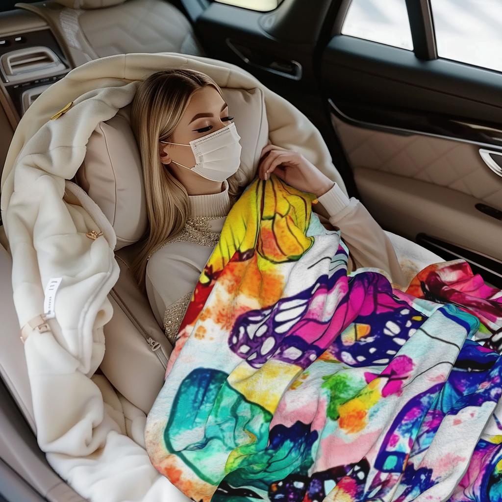 Butterfly Blanket Beautiful Butterfly Throw Blanket Ultra Soft Flannel Colorful Butterflies Blanket Gifts for Adults