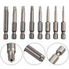 8 Pcs / Set 50mm 1/4 Hex Shank Five-point For Torx Screwdriver Bits Set T8-T40 Screwdriver Power Tool Accessories