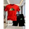 2026 Summer Fashion Trendy Casual Sports Two Piece Set Youth Men's Short sleeved T-shirt+Shorts Set Trendy 2D Printed Pattern