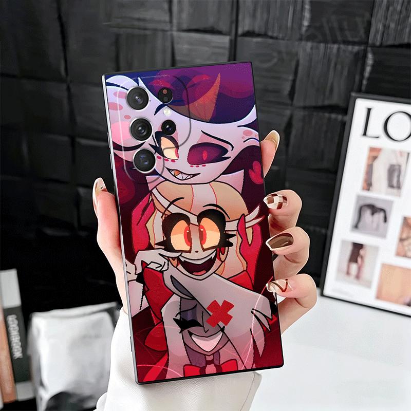 Hazbin Hotel Anime Soft Phone Case for Samsung Galaxy S26 S25 Edge S24 Ultra S23 Plus S22 S21 FE S20 Black Cover Back Shell