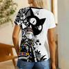 Women's T-Shirts Summer Casual Short Sleeve Tops Crew Neck Tee Fashion Streetwear Female Oversized Clothing Cartoon Cat T-Shirts