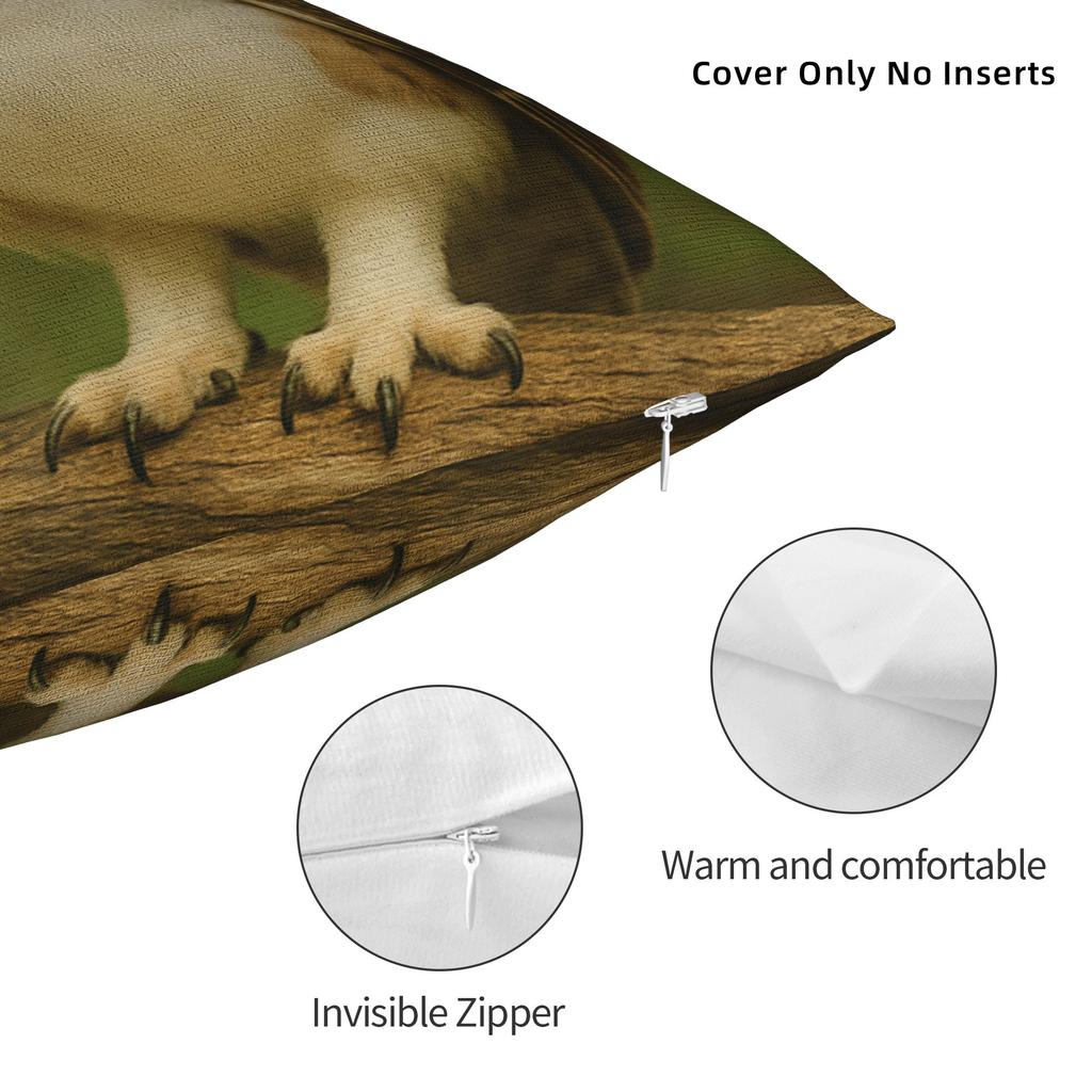 Internetberömd Meowl Cat Owl Meme Kuddfodral Tryckt Kuddfodral För Soffa Sovrum Moderna Kuddfodral