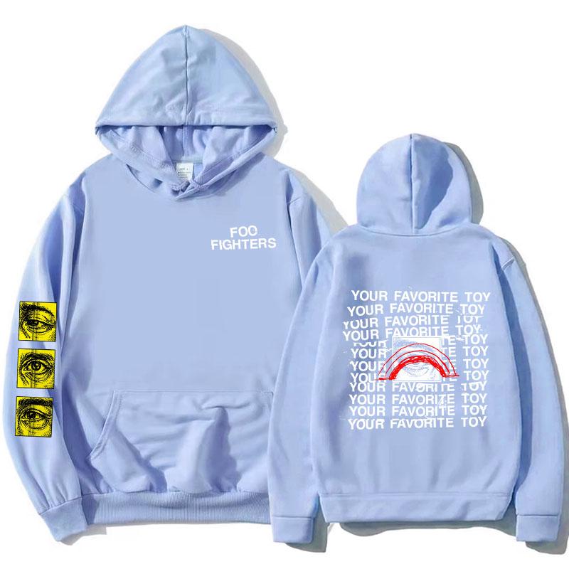 

Foo Fighters Your Favorite Toy Hoodies Fleece Long Sleeve Male Hooded Sweatshirts Rock Band Design Graphic Merch XS