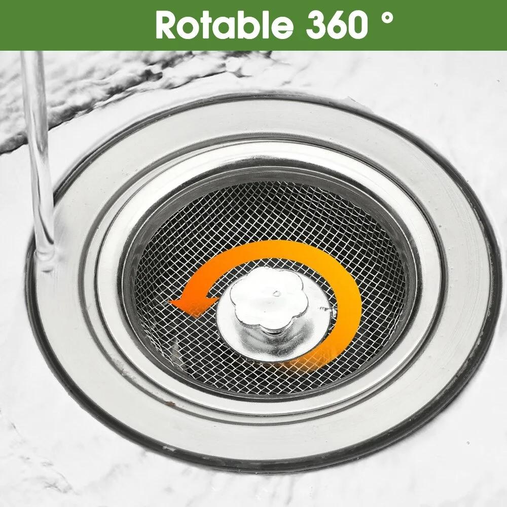 3Pcs Kitchen Water Sink Filter Sink Mesh Strainer Kitchen Stainless Steel Sink Strainer Bathroom Floor Drain Cover Cleaning Tools