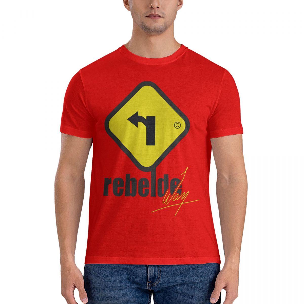

Футболка Way для мужчин Rebelde Vintage Pure Cotton Tee Shirt Round Gown Short Sleeve T Shirt Birthday Gift Clothing S красный