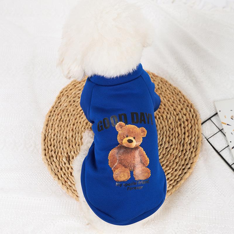 Cute Autumn and Winter Warm Korean Version of Dog Cat Pet Teddy Clothing Supplies Than Bear Law Fight Fleece Hoodie
