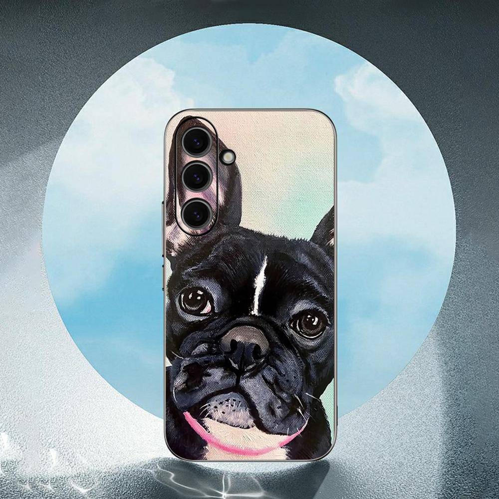 

Pug Dog French Bulldog For Samsung Galaxy S25 S24 S23 Ultra S22 S21 Plus S20 Black Soft Silicone Protective Case SamsungS21fe