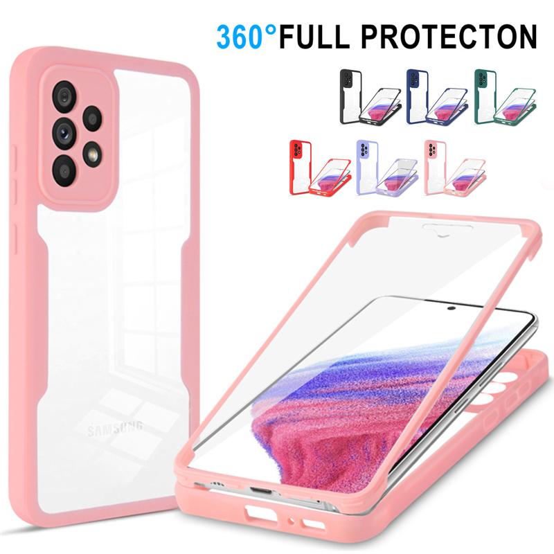 For Samsung Galaxy A53 5G Case Shockproof 360 Full Screen Protecton Phone Cover For GalaxyA53 A 53 With Silicone Bumper PC Funda