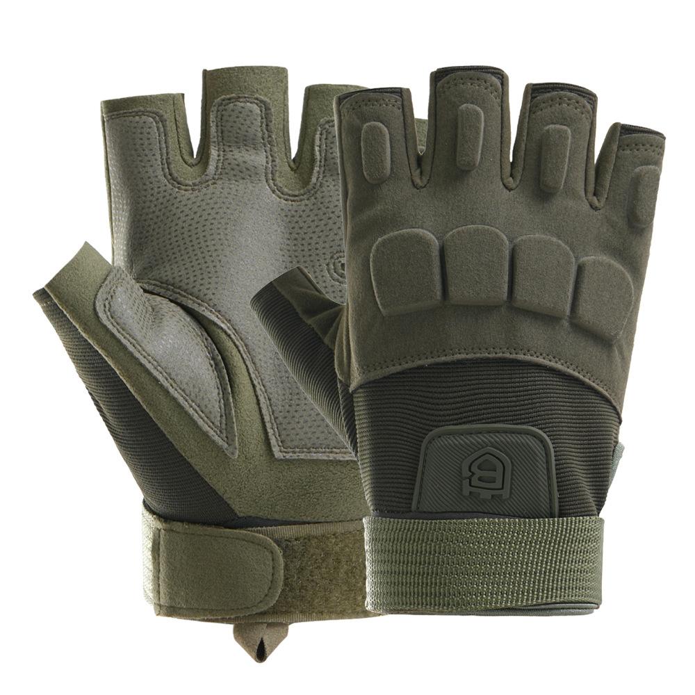 Fitness Halbfingerhandschuhe für Herren Outdoor Taktisches Training Feld Einzelstangen Verschleißfest Rutschfest Motorradfahrhandschuhe