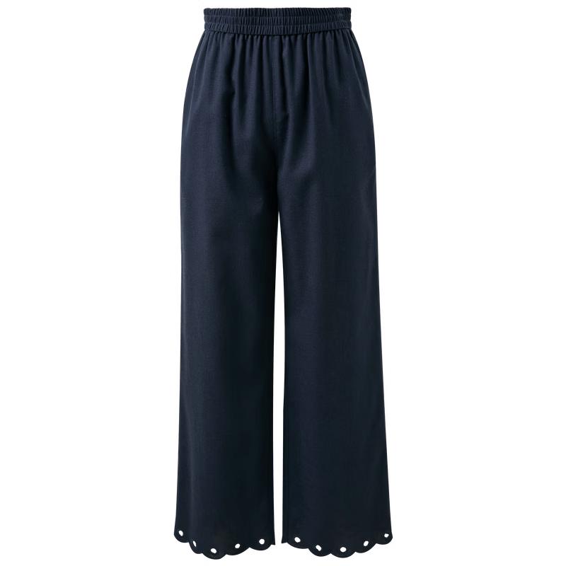 Sancai Women s Plus Size Cotton Linen Flared Cropped Pants M