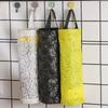 Foldable Mesh Shopping Bag Breathable Plastic Bag Dispenser Kitchen Garbage Bag Storage Organizer With Hanging Storage