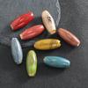 Large Oval Ceramic Beads for DIY Jewelry: Flower Glaze, Retro Straight Hole, Ideal for Bracelets and Necklaces.