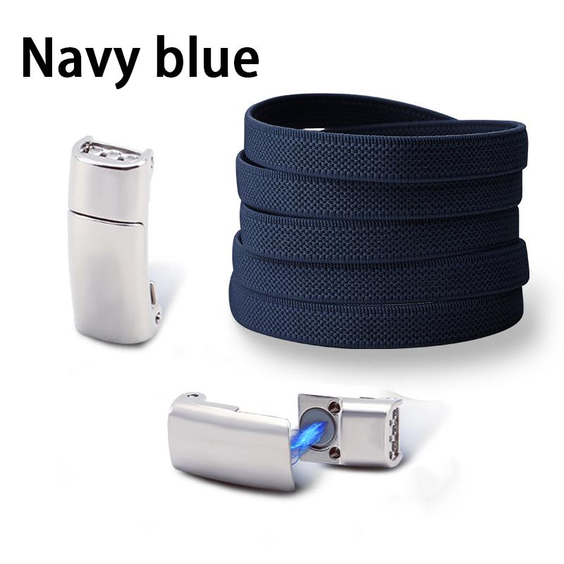 New Metal Lock 8mm Thick Elastic Flat Laces Elastic Magnetic Lock Shoelaces Sneakers Running Tennis Lazy Shoelace Accessories