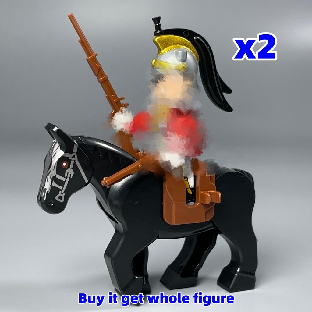 MOC Bricks Mount Action Figure Tang Monk King Horse battle Scene Horseback Warrior Accessories Building Blocks Boys Toys