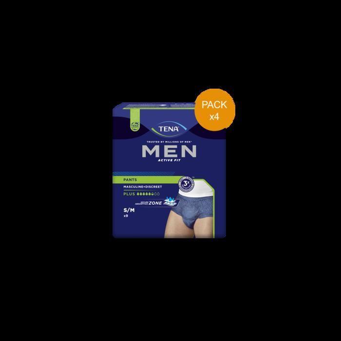 Slip Absorbant - TENA - Men Active Fit - Medium - Protection Urinaire - Pack de 4 sachets