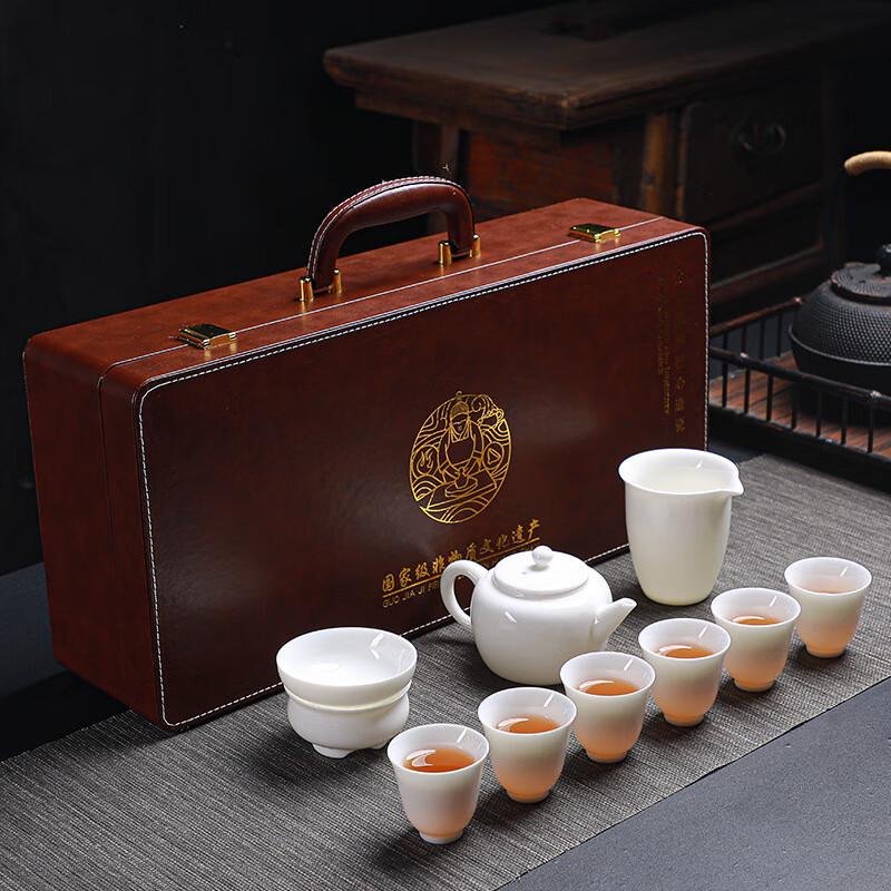 Tuopai Mutton Fat Jade Porcelain Tea Set