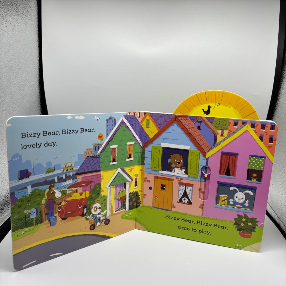 Pull & Push Durable Busy Learning material Cardboard, Foldable Inner Pages, Family Reading story time, Cognitive Enlightenment, Language Development