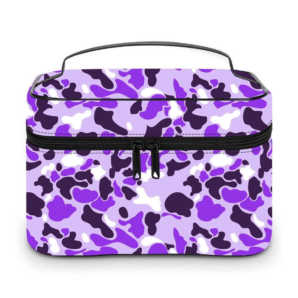 New Lady Custom Jungle Camo Cosmetic Bag Portable Cloud Camo Travel Makeup Case Large Capacity Toiletry Organizer for Women