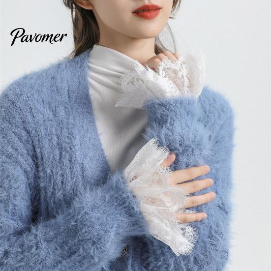 False Sleeves for Cardigans Lace Fake Cuffs Women, Detachable Elastic Wrist Cuffs, Layering Accessories Women Elegant Accessory Sweaters And