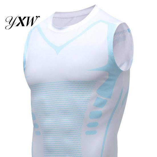 Men Compression Undershirt Shirt Athletic Sleeveless Tank Top Body Shaping Breathable Moisture-Wicking Gym for Fitness Blood Circulation