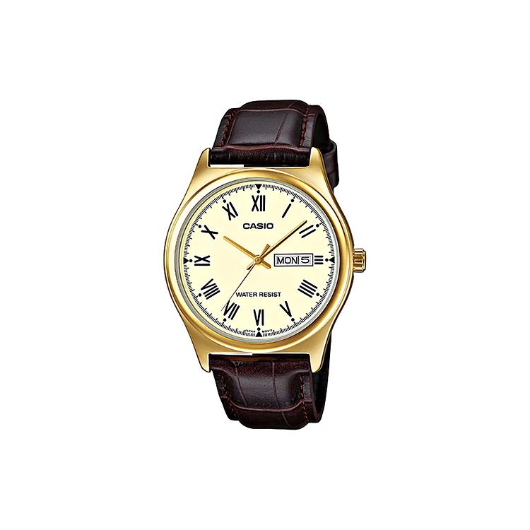CASIO Men Standard Series Gold Watch MTP-V006GL-9B MTP-V006GL-9B Gold Dial and Brown Band