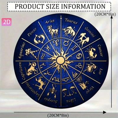 Metal Wall Poster Retro Zodiac Aluminum 20x20 Cm Garage Decoration