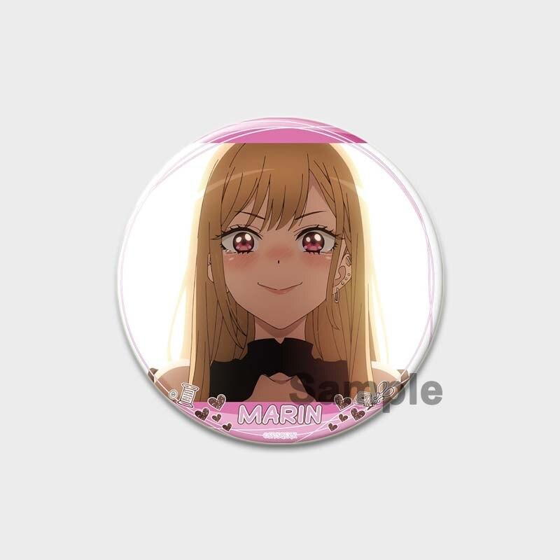 58MM My Dress-Up Darling Anime Brooches Kitagawa Marin Kuroe Shizuku Cosplay Badge Accessories Backpack Clothes Decoration XMAS Gift