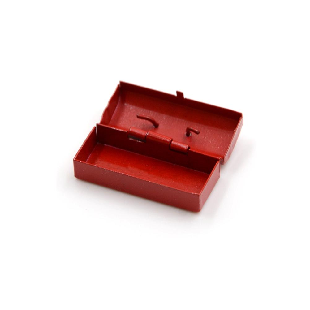 1pc 1:12 Mini Metal Tool Box Dollhouse Miniature Mini Box For Baby Gift Red Blue Doll Accessories