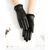 PU Leather Gloves for Women's Autumn and Winter Korean Version with Velvet Warm Windproof Waterproof Cold Riding Touch Screen