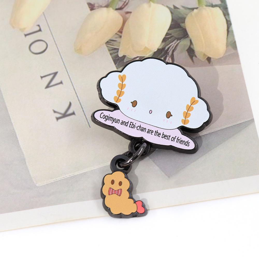 Wheat Flour Sprite Cartoon Brooch - Cute Friendship Pendant for Clothing & Bags