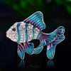 Rhinestone Goldfish Brooches for Women Enamel Sea Animal Pins Event Party Funny Luxury Backpack Decoration Clothes Accessories