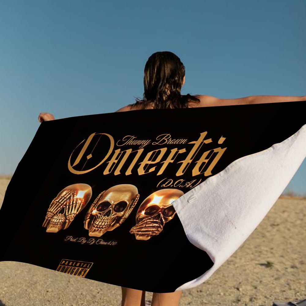 Rapper O-Omerta Mikrofiber Strandhåndklæde Absorberende Hurtigttørrende Blødt Yoga Svømning Resort Bjergbestigning Håndklæde