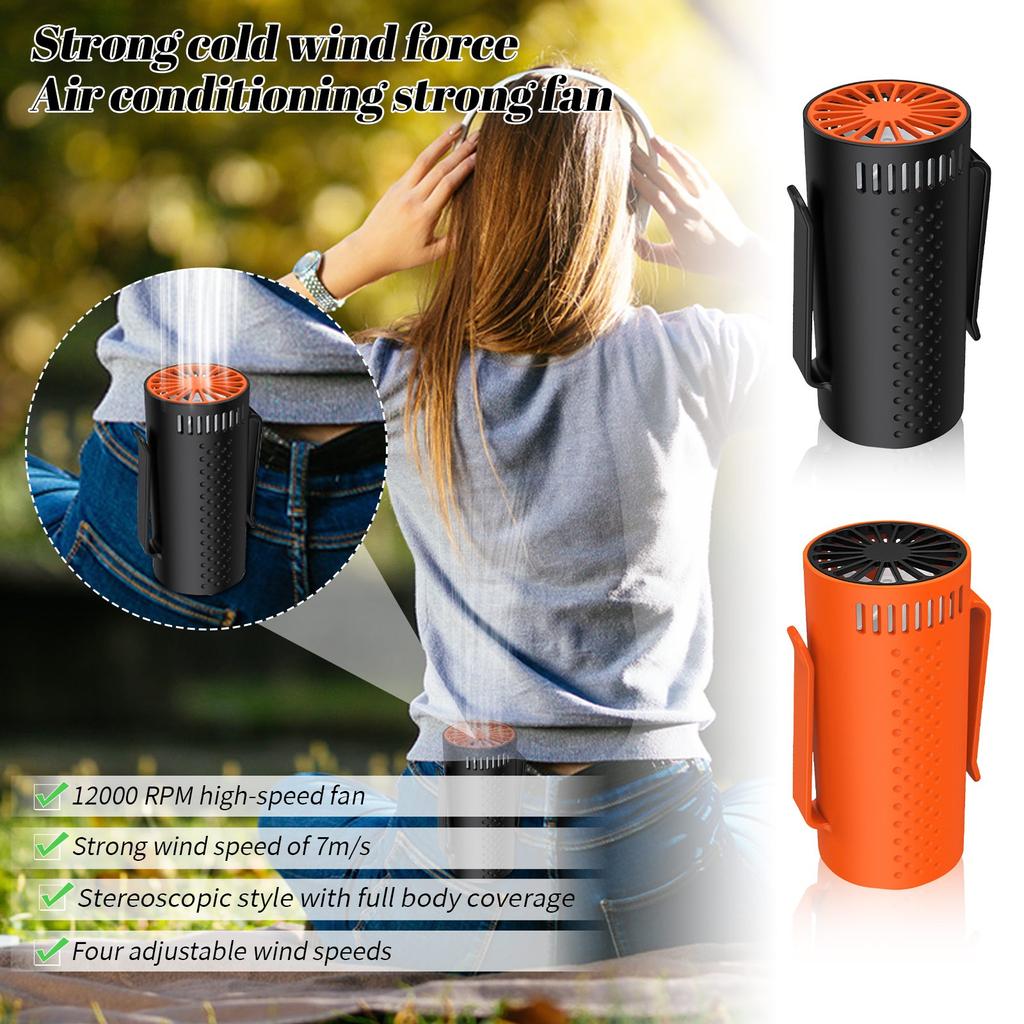 Waist-hanging Fan Outdoor Construction Portable Waist-clip Portable Fan To Cool Down USB High-speed Fan