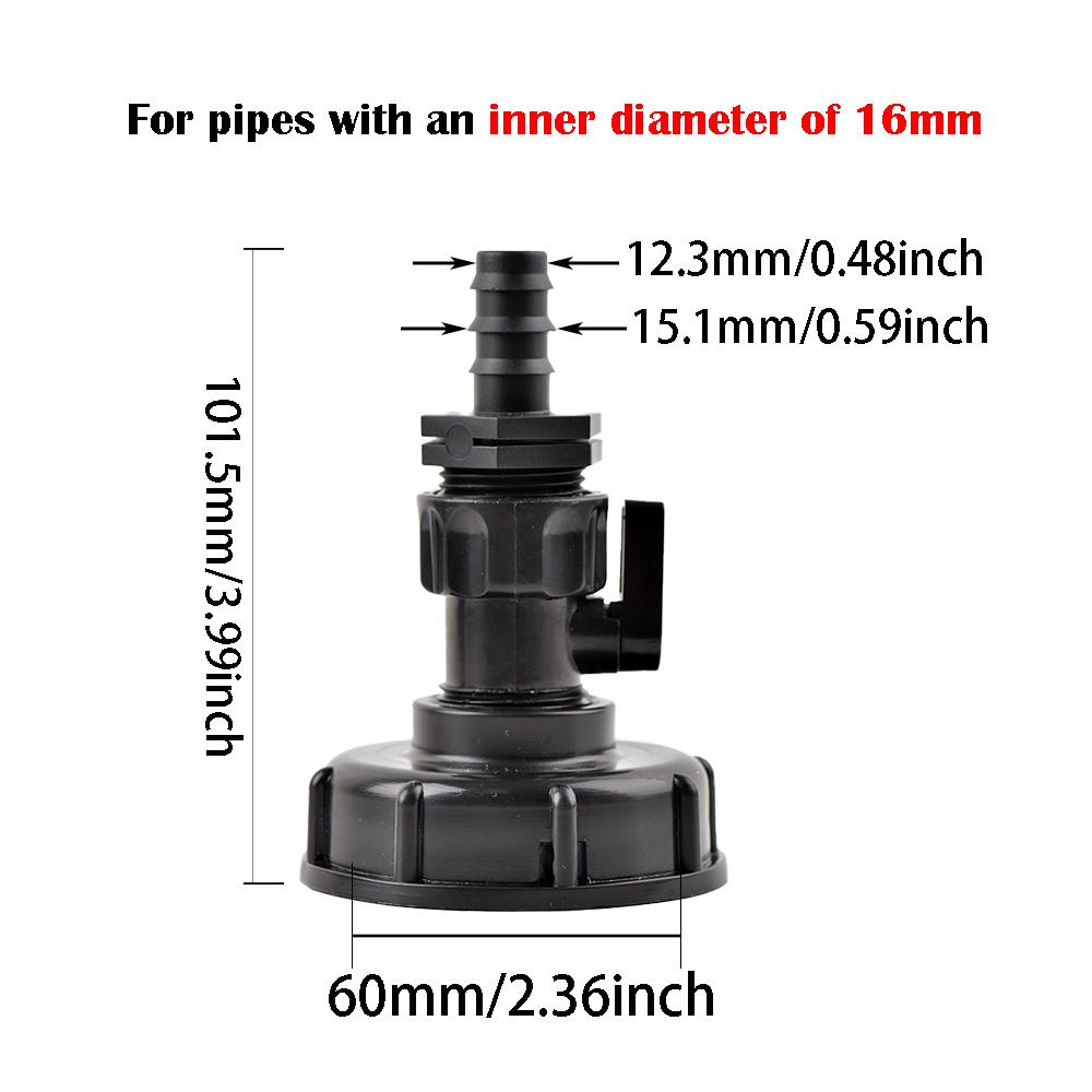 Adapter zbiornika IBC 1000L S60*6 Grubo gwintowany ze złączką do węża ogrodowego 16/20/25mm Złączka do węża Przyłącze rury irygacyjnej
