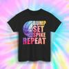 Bump Set Spike Repeat Volleyball Shirt Rainbow Sports Team Tee S-5XL