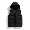 Giacca Calda in Cotone Casual da Uomo a Blocchi di Colore Larga, Giacca Gilet Senza Maniche con Cappuccio Staccabile da Uomo