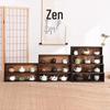 Solid Wood Desktop Storage & Display Shelf for Tea Sets and Cups