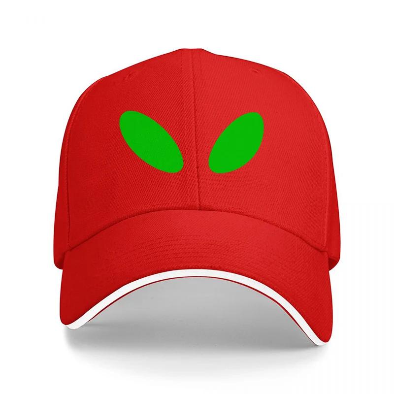 Alien Eyes Design Black Baseball Cap with Green Oval Eyes for Men and Women Casual Streetwear Fashion Accessory
