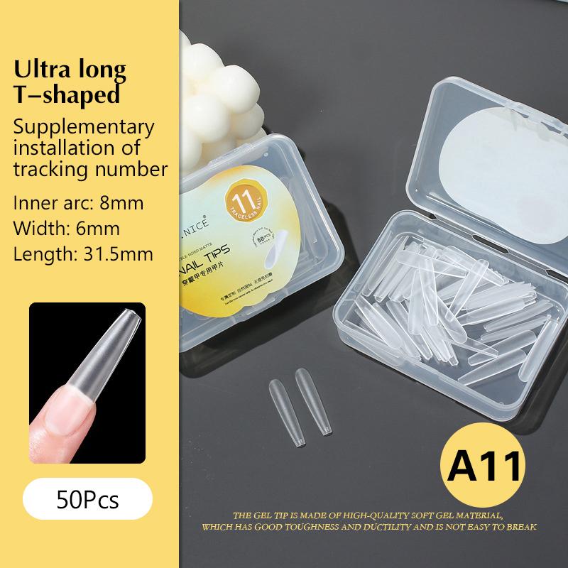 

Профессиональные прозрачные типсы для ногтей тонкие матовые длинные Т-образной формы акриловые накладные типсы для ногтей инструменты для маникюрного салона as the picture