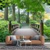 Forest Mural 3d Pastoral Forest Wallpaper Big Tree Wooden Bridge Landscape Wallpaper Home Decor