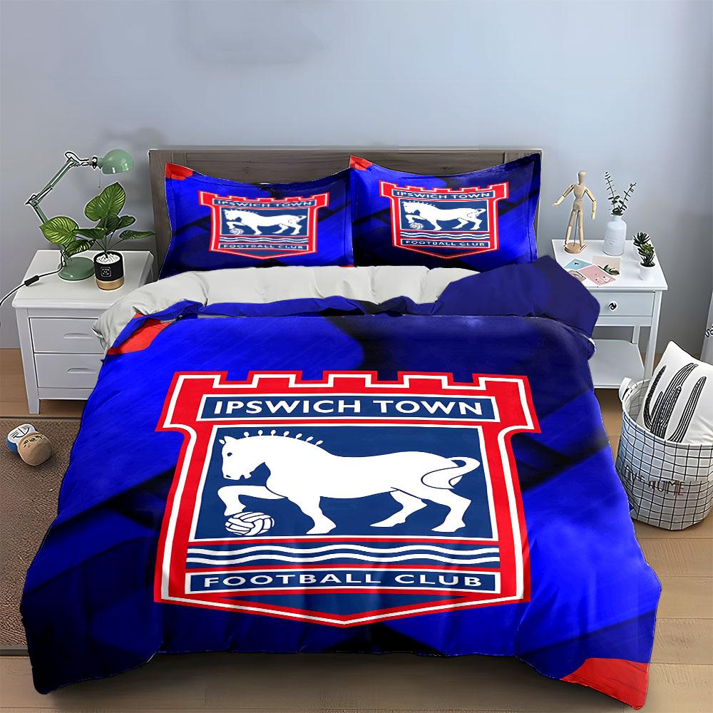 Ipswich Town Football Bedding Bedding Duvet Cover Set Duvet Cover Pillowcases (1 * Duvet Cover 2 * Pillowcases, Without Duvet Insert)