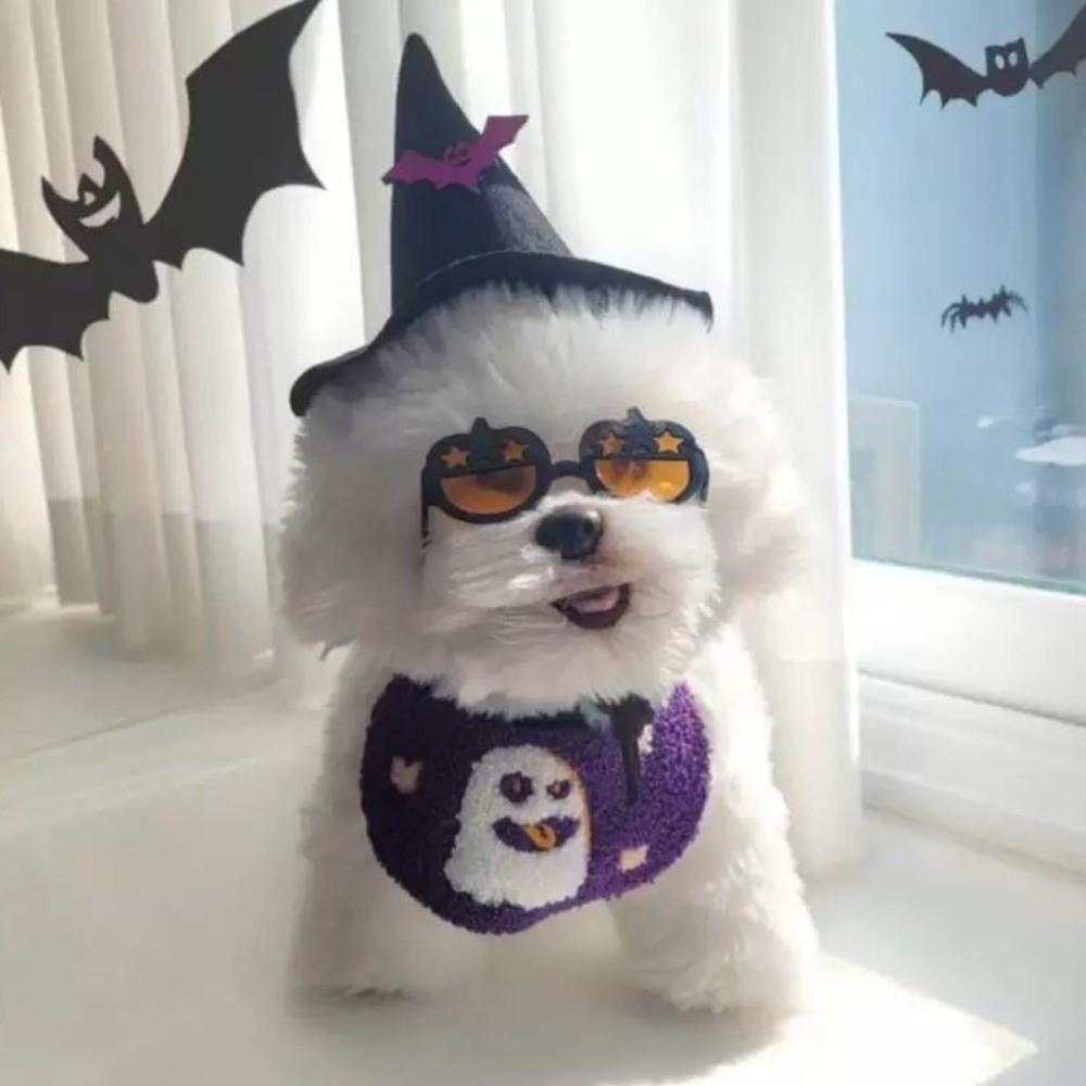 Ghost Pumpkin Dog Scarf Comfortable To Wear Kitty Saliva Towel Lightweight Halloween Pet Bib  Gift