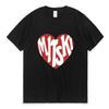 Mitski Heart Logo Graphic TShirt Unisex Street Hip-hop Couple Fashion Trendy Tops Summer Short Sleeve Cozy Tee Shirt Men Women