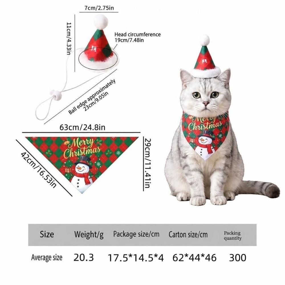 Xmas Pet Accessories Pet Christmas Costume Set Dog Christmas Bandana Scarf  Cats Small Dogs