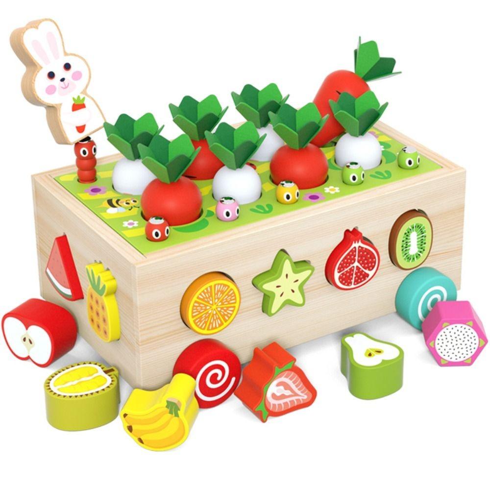 

Wood Montessori Toy Carrot Educational Toys Gifts Orchard Fruit Preschool