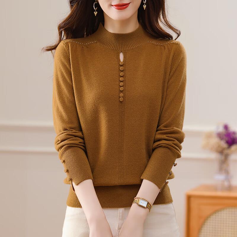 

Женский свитер из 100% чистой шерсти с воротником-стойкой 4XL