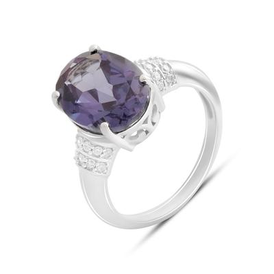Silver Ring with Alexandrite 8.205ct, Cubic Zirconias, Item Weight 5.01 Gr (2187578)